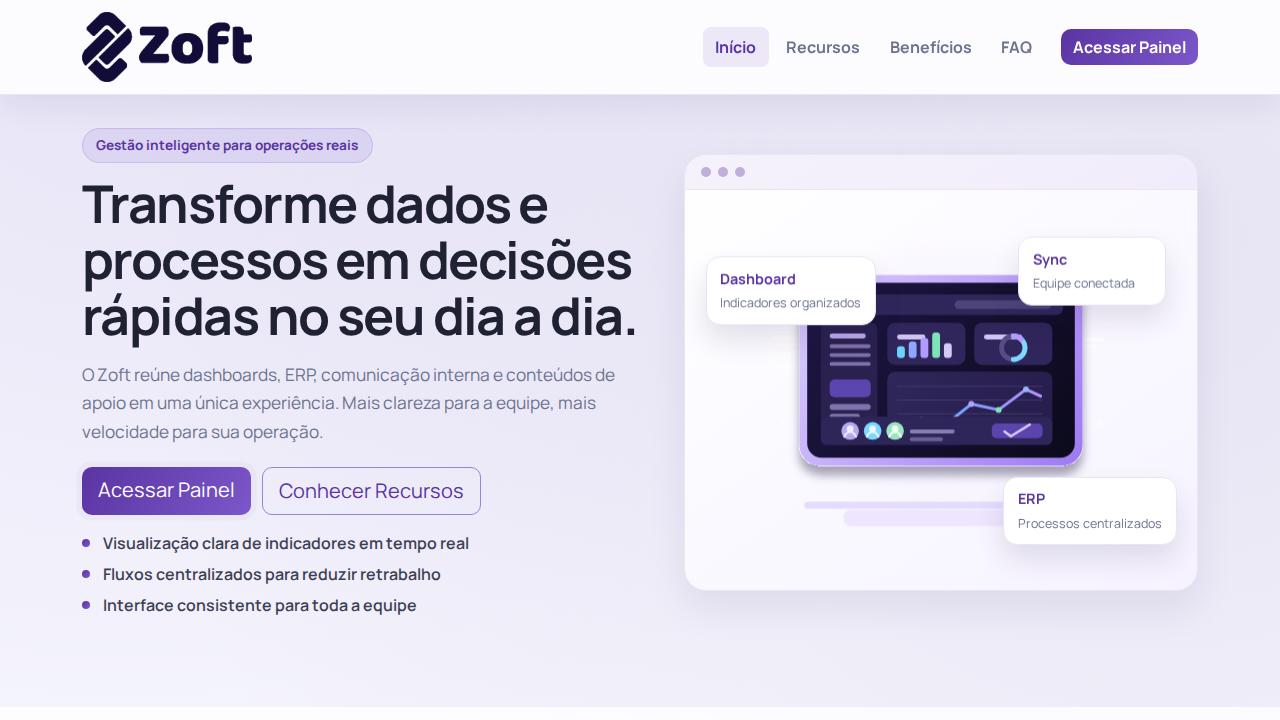 Zoft Painel | Painel de Gestão com Dashboards e BI